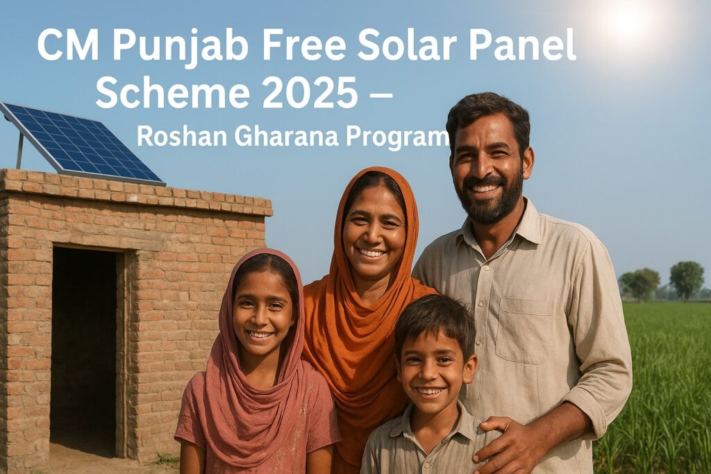 CM Punjab Free Solar Panel Scheme 2025 for low-income families in Punjab
